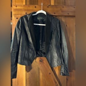 Women’s black leather jacket